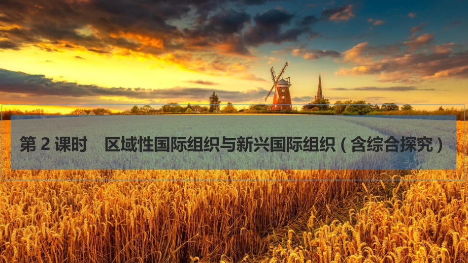 2026版创新设计高考总复习思想政治部编版复习讲义课件-第2课时　区域性国际组织与新兴国际组织(含综合探究).pptx_第1页