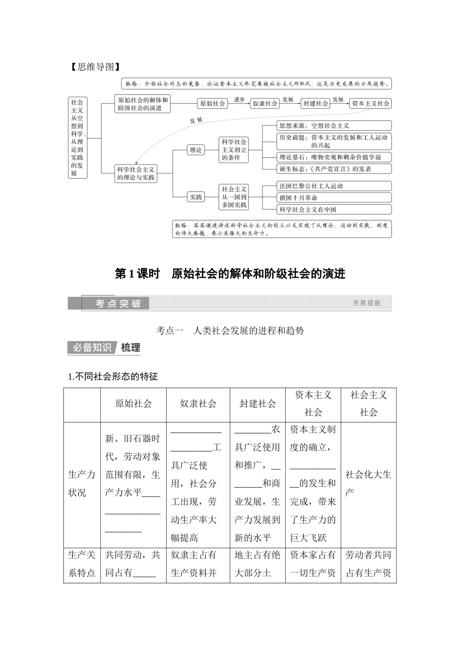2026版创新设计高考总复习思想政治部编版学生用-第1课时　原始社会的解体和阶级社会的演进.docx_第2页