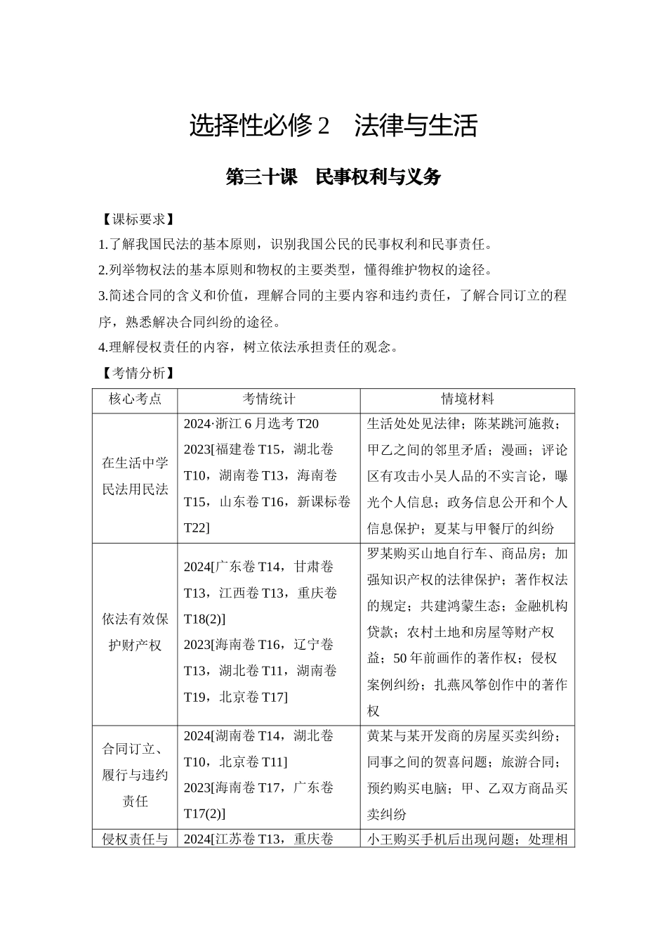 2026版创新设计高考总复习思想政治部编版学生用-第1课时　在生活中学民法用民法.docx_第1页