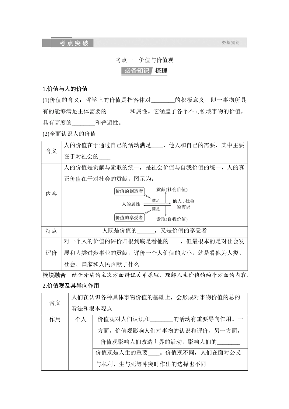 2026版创新设计高考总复习思想政治部编版学生用-第二十二课　实现人生的价值.docx_第2页