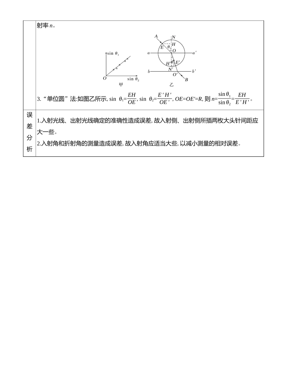 2026版创新设计高考总复习物理(人教基础版)教师用-实验十八　测量玻璃的折射率.docx_第2页