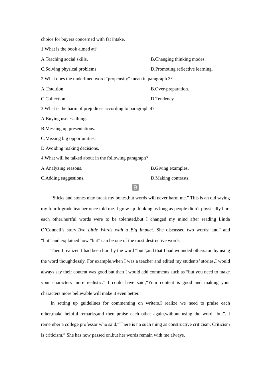 2026版创新设计高考总复习英语(外研版)课时作业-Unit 1　Knowing me, knowing you.docx_第2页