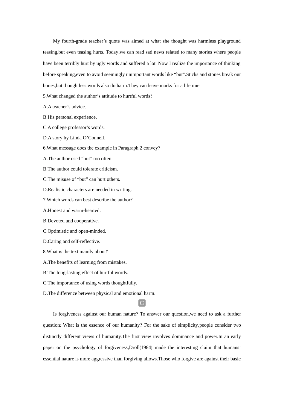 2026版创新设计高考总复习英语(外研版)课时作业-Unit 1　Knowing me, knowing you.docx_第3页