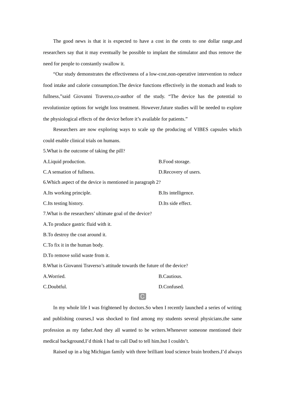 2026版创新设计高考总复习英语(外研版)课时作业-Unit 1Face values.docx_第3页