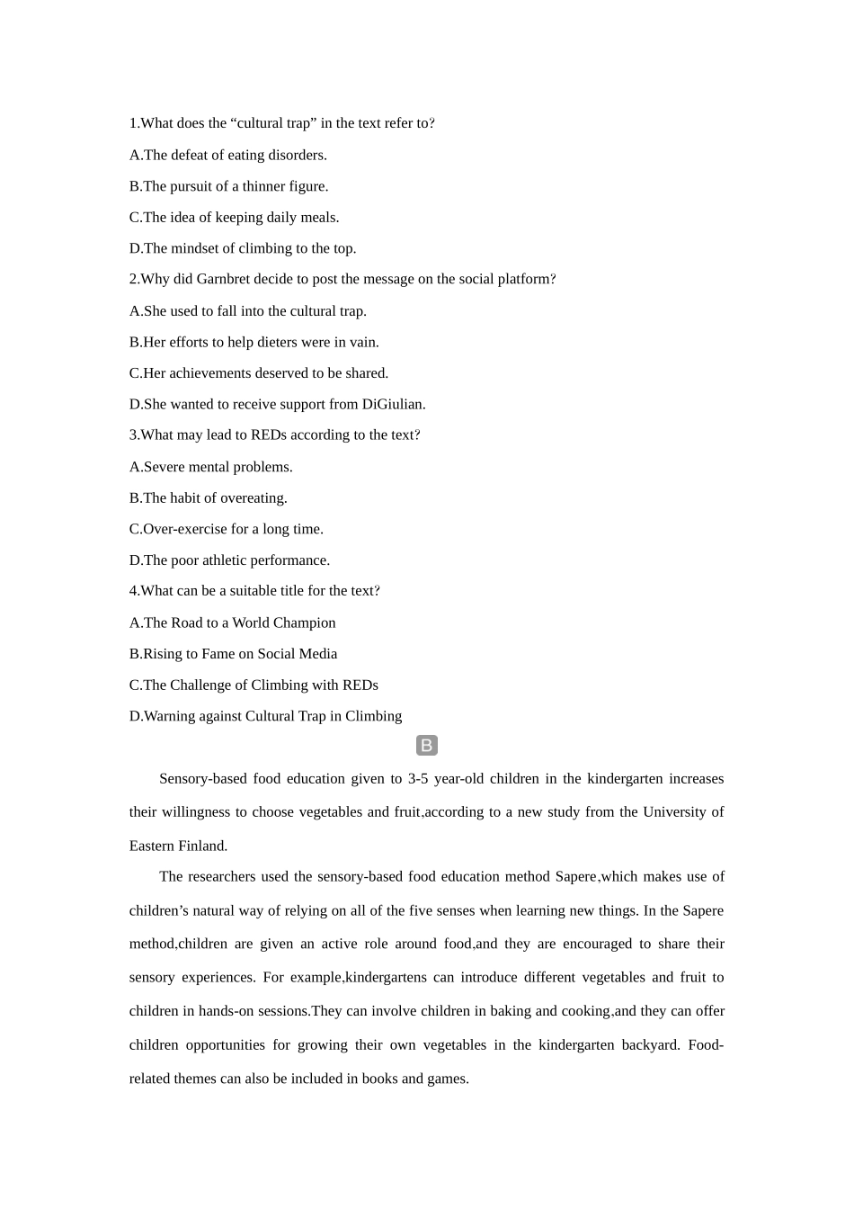 2026版创新设计高考总复习英语(外研版)课时作业-Unit 1Food for thought.docx_第2页