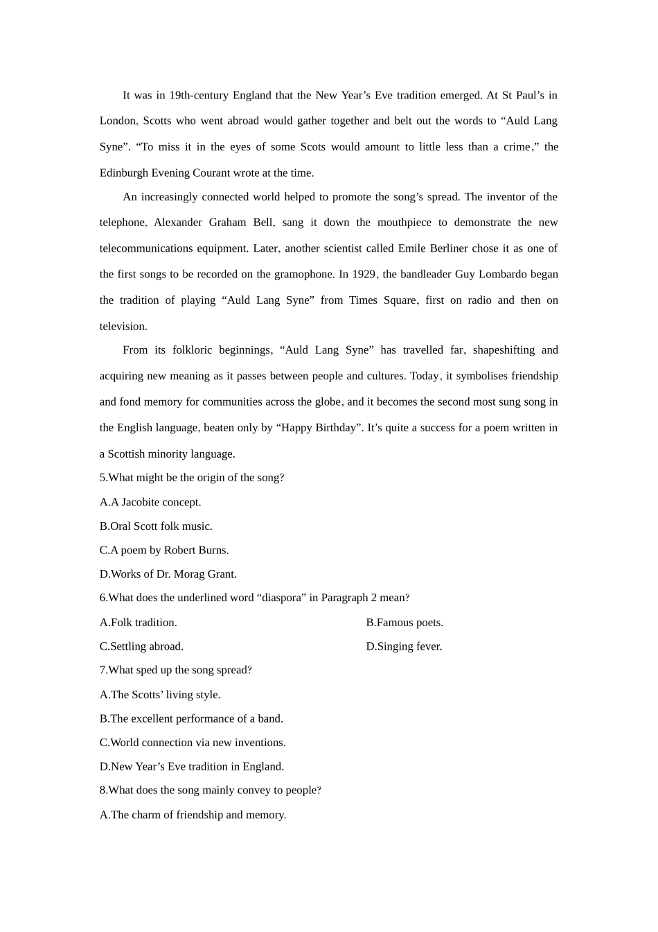 2026版创新设计高考总复习英语(外研版)课时作业-Unit 4Friends forever.docx_第3页