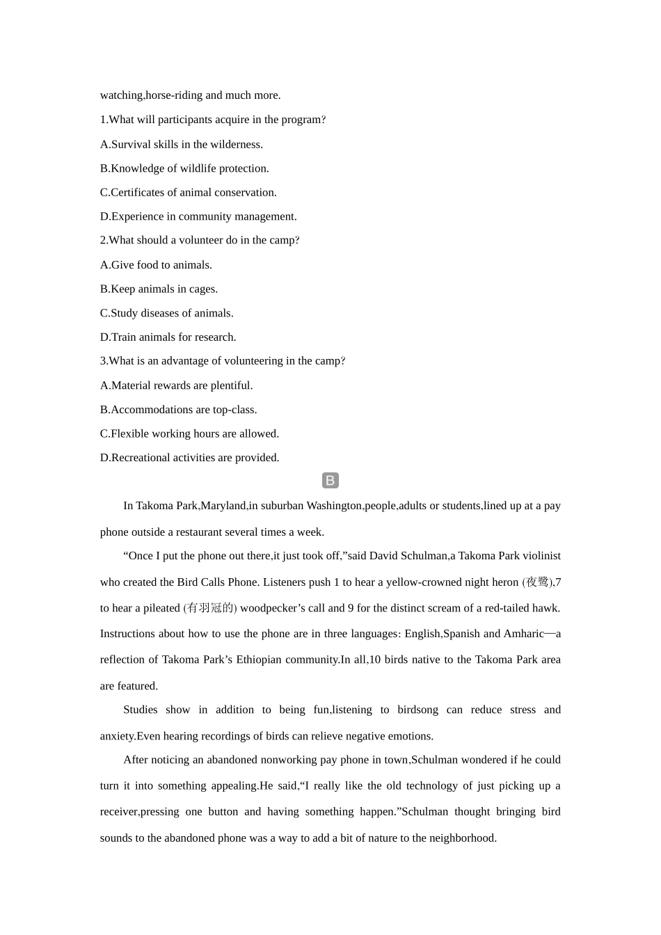 2026版创新设计高考总复习英语(外研版)课时作业-Unit 6At one with nature.docx_第2页