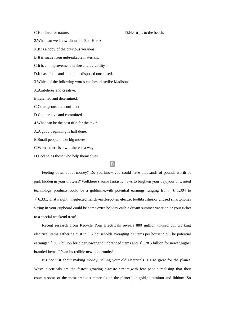 2026版创新设计高考总复习英语(外研版)课时作业-Unit 6Earth first.docx_第2页
