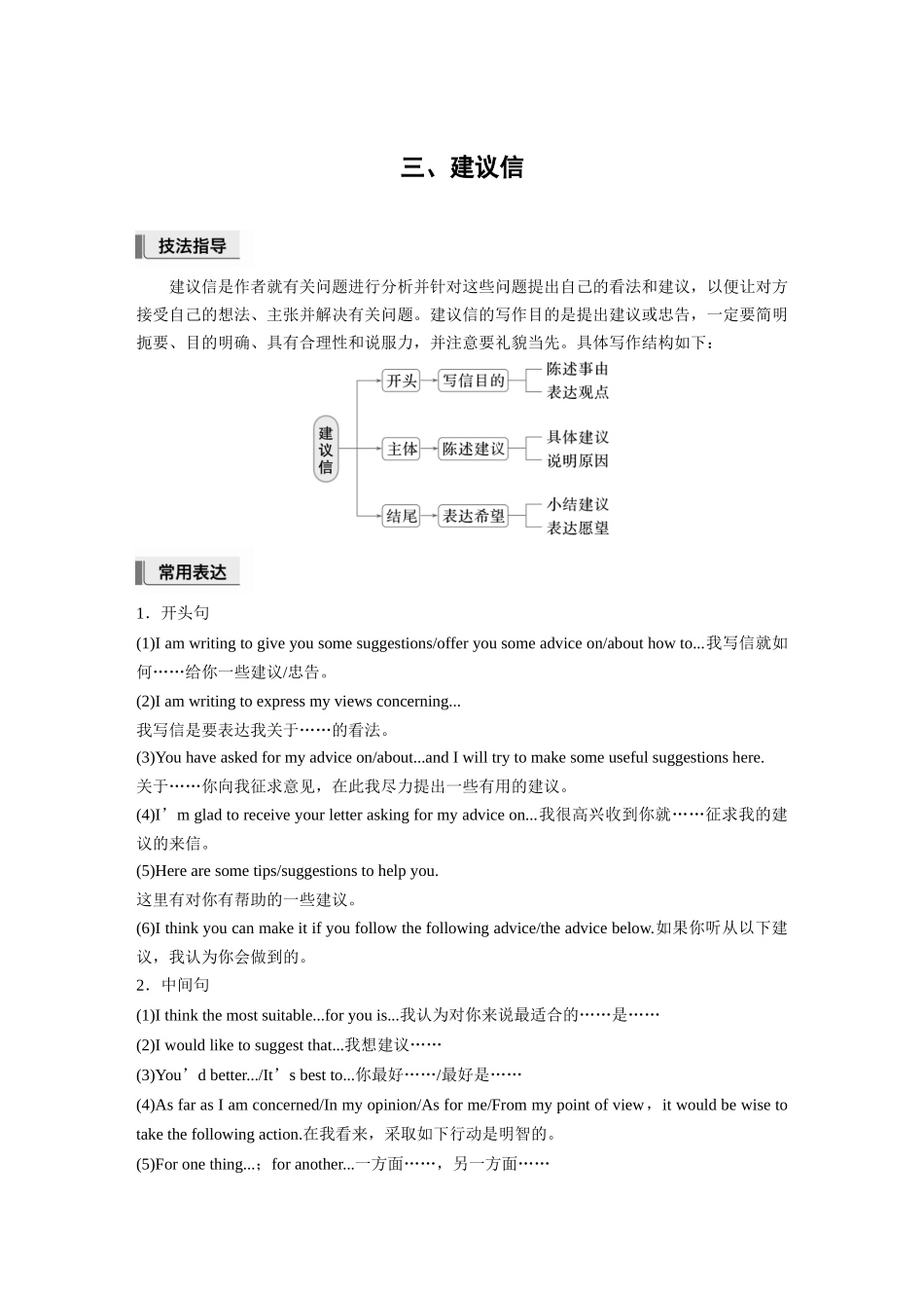 2026版创新设计高考总复习英语(外研版)-三、建议信.docx_第1页