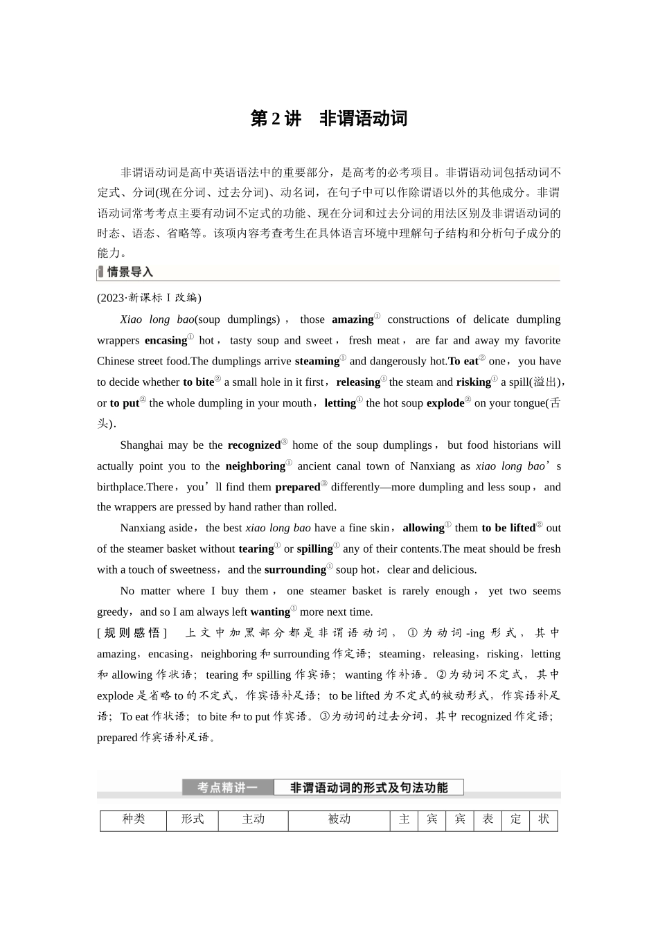 2026版创新设计高考总复习英语(外研版)-专题一　第2讲　非谓语动词.docx_第1页