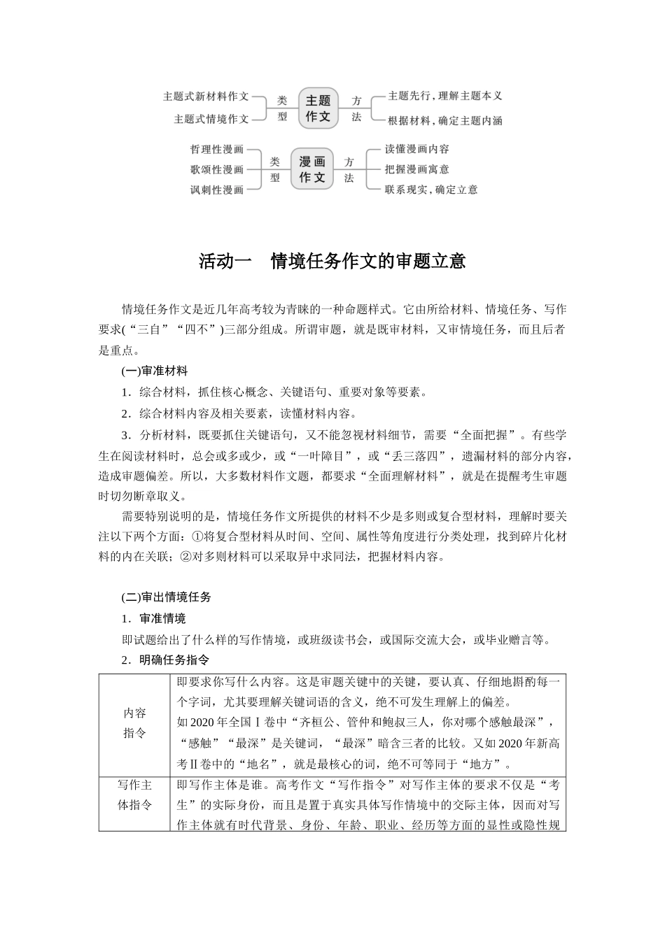 2026版创新设计高考总复习语文部编版大一轮复习讲义-板块十　学案87　情境任务作文、主题作文与漫画作文审题立意——审准情境，读懂漫画.docx_第2页