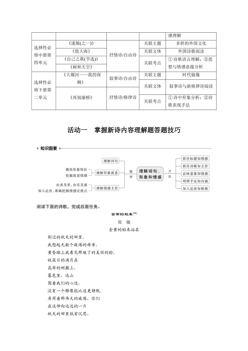 2026版创新设计高考总复习语文部编版大一轮复习讲义-板块四　学案24　新诗阅读与鉴赏——读懂为先，赏析为要.docx_第3页