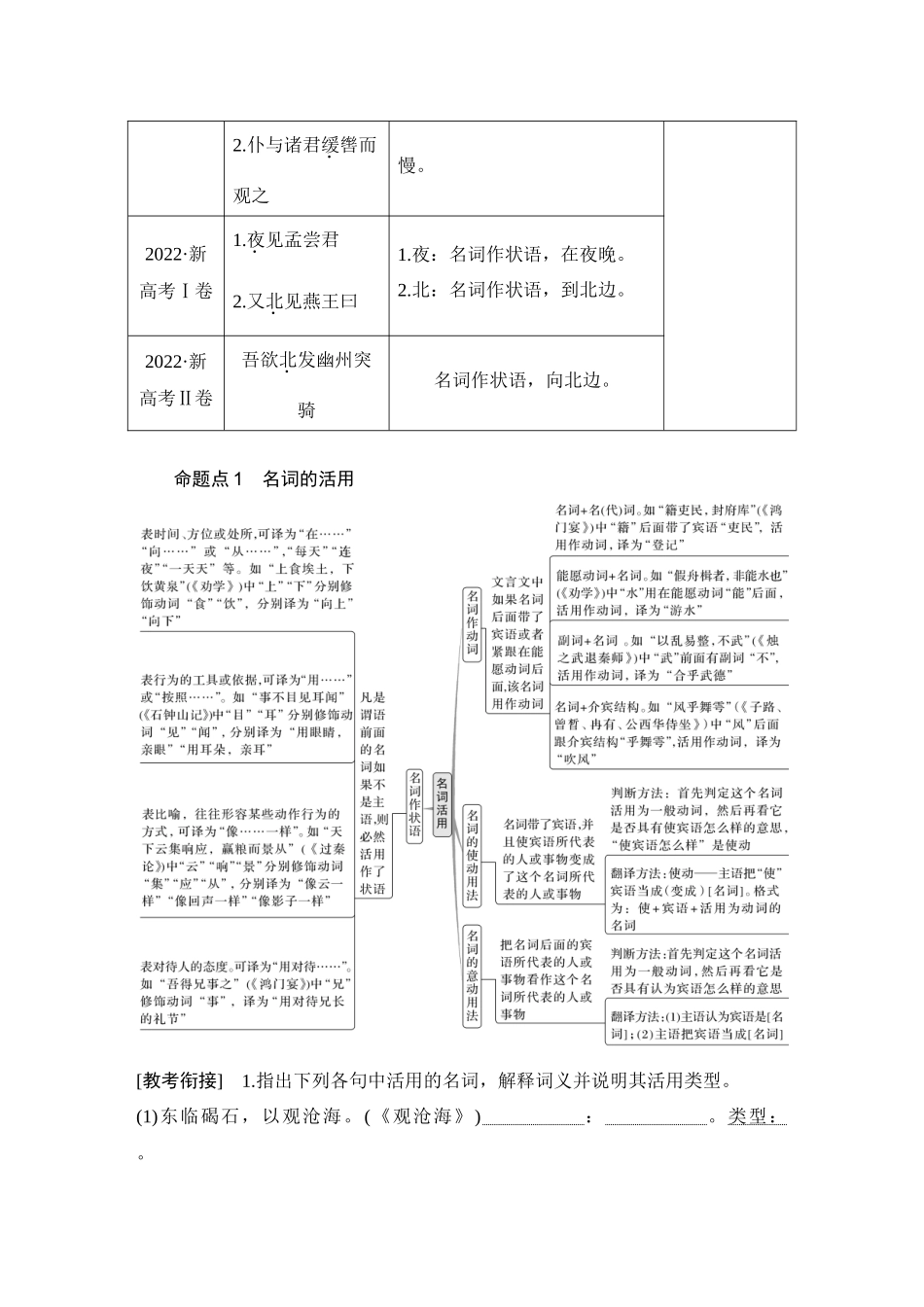 2026版创新设计高考总复习语文部编版教师用-学案34　理解活用实词的意义与用法——明确词性，分辨类型.docx_第2页