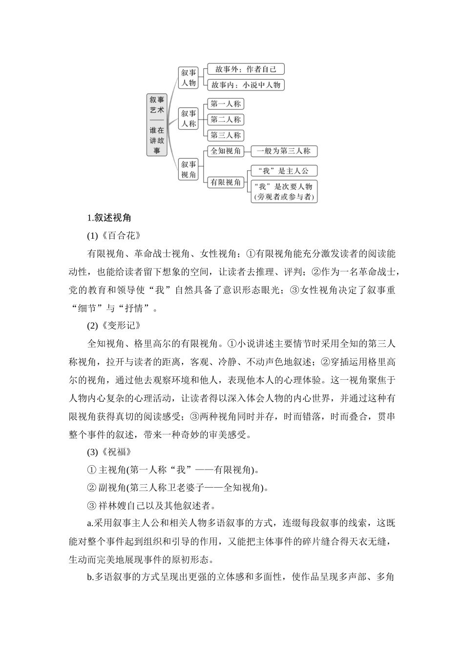 2026版创新设计高考总复习语文部编版教师用-学案62　分析叙述视角、叙述人称和叙述腔调——抓叙事特征，析叙述效果.docx_第2页
