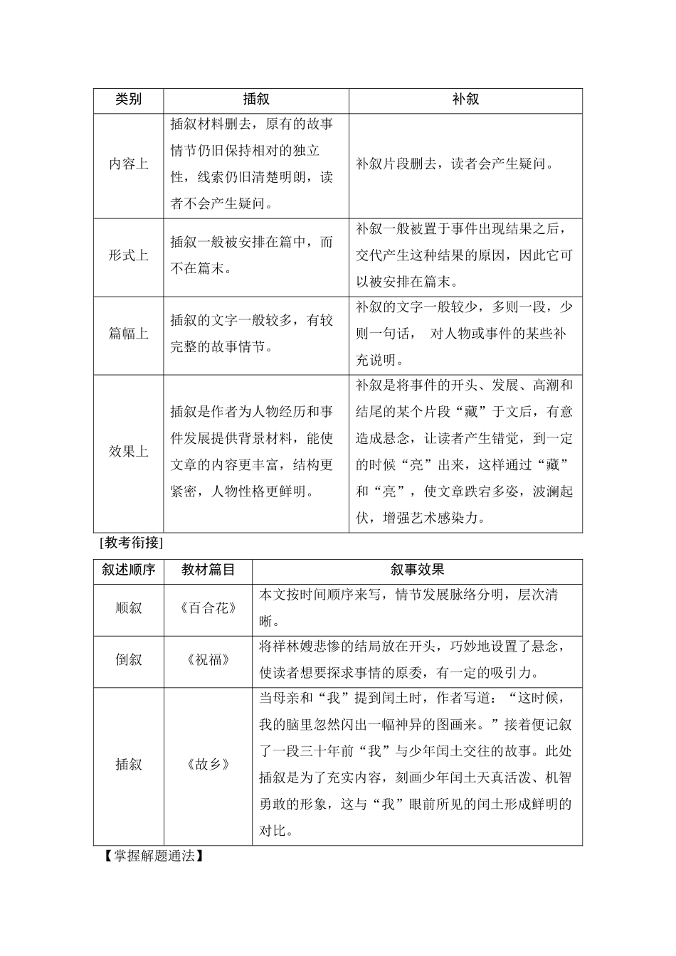 2026版创新设计高考总复习语文部编版教师用-学案63　叙述顺序和叙事节奏(速度)——扣住叙事特点，掌握答题规范.docx_第3页