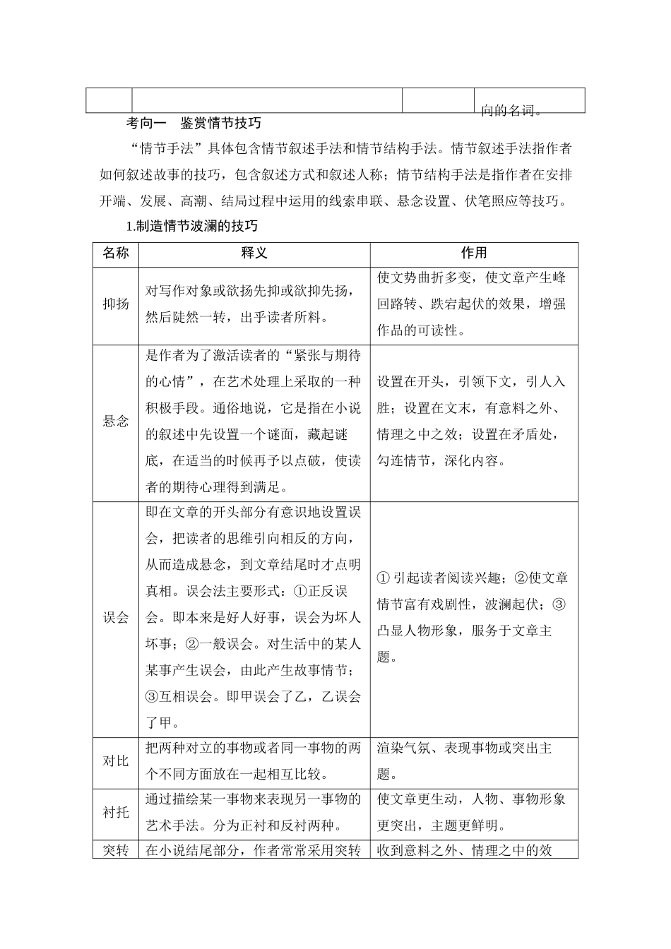 2026版创新设计高考总复习语文部编版教师用-学案66　小说情节的艺术技巧与作用——紧扣变化，梳理文脉.docx_第2页