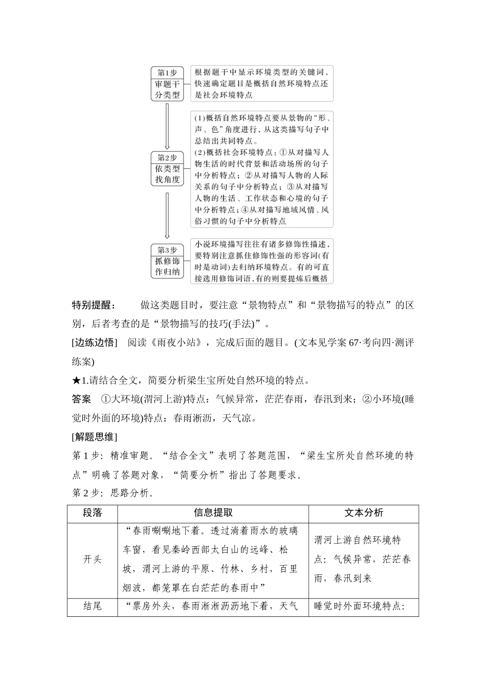2026版创新设计高考总复习语文部编版教师用-学案69　环境特点的概括(自然和社会环境)、手法及作用——聚焦风景，景情共鸣.docx_第3页