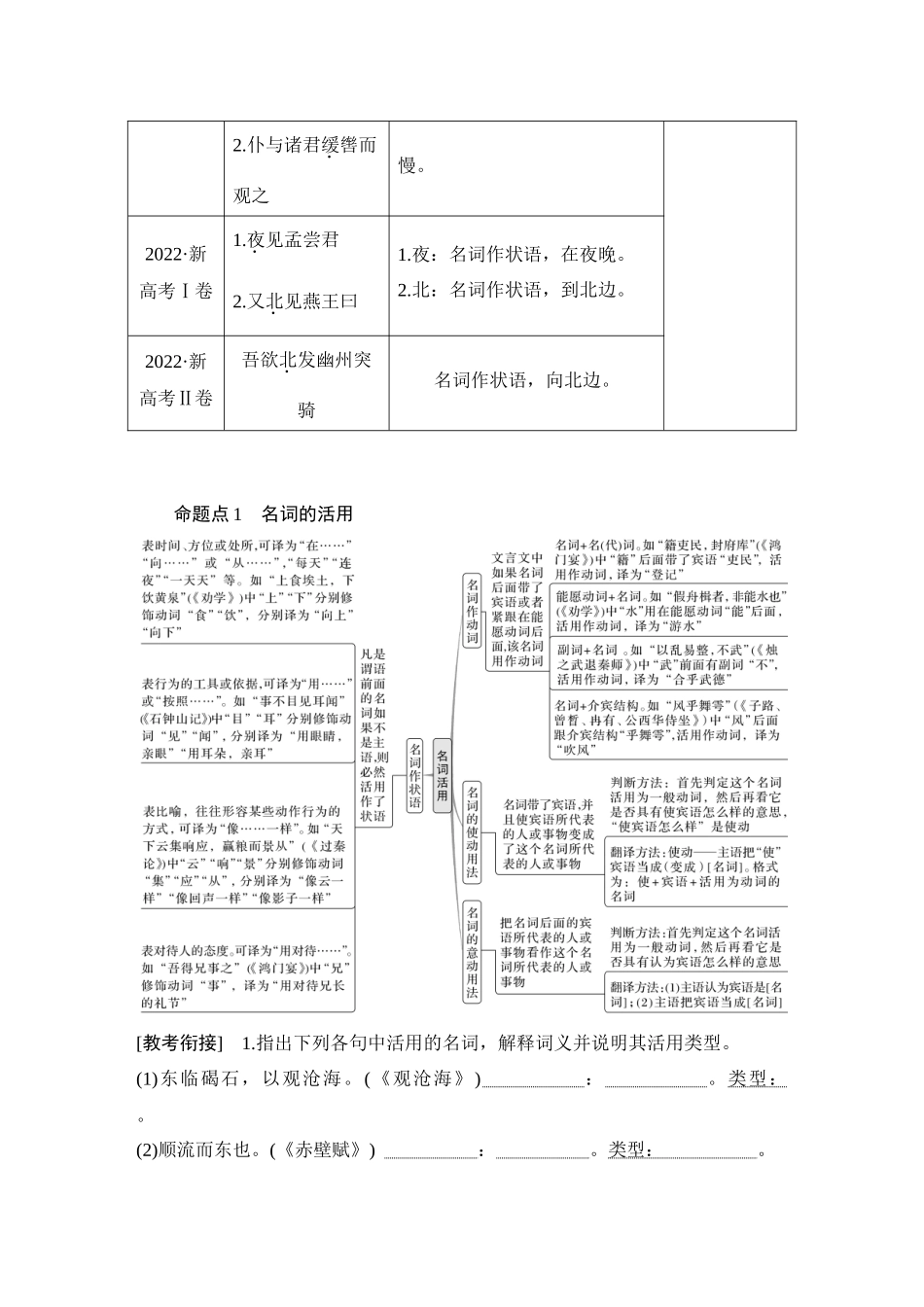 2026版创新设计高考总复习语文部编版学生用-学案34　理解活用实词的意义与用法——明确词性，分辨类型.docx_第2页