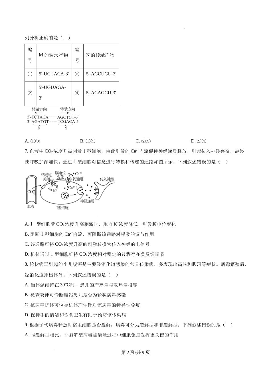 精品解析：2025高考河北卷生物真题试卷（原卷版）.docx_第2页