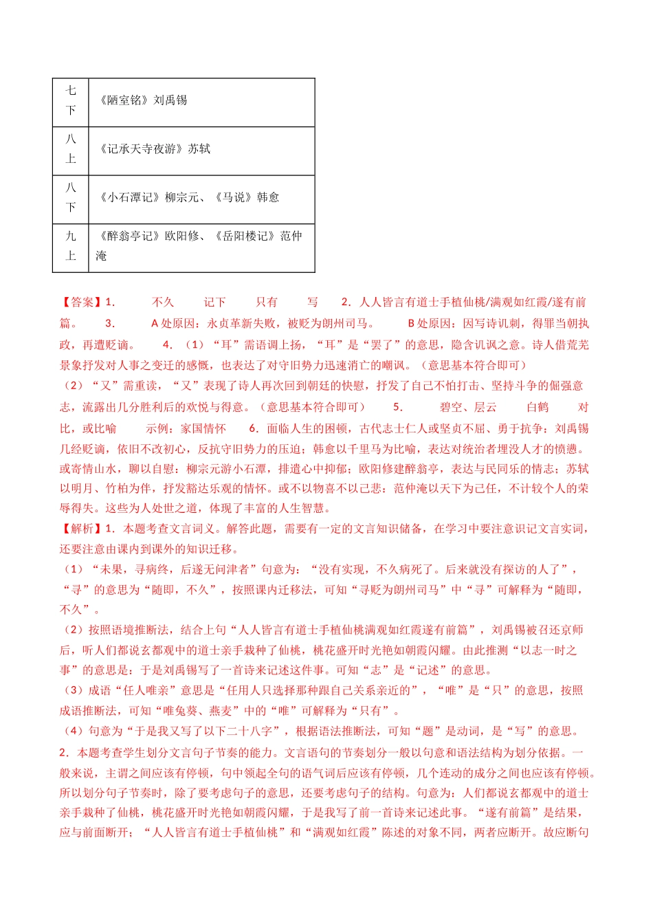 专题19：七上古诗词+文言文对比阅读精练-备战2025年中考语文一轮复习古代诗歌阅读（全国通用）解析版(1).docx_第3页