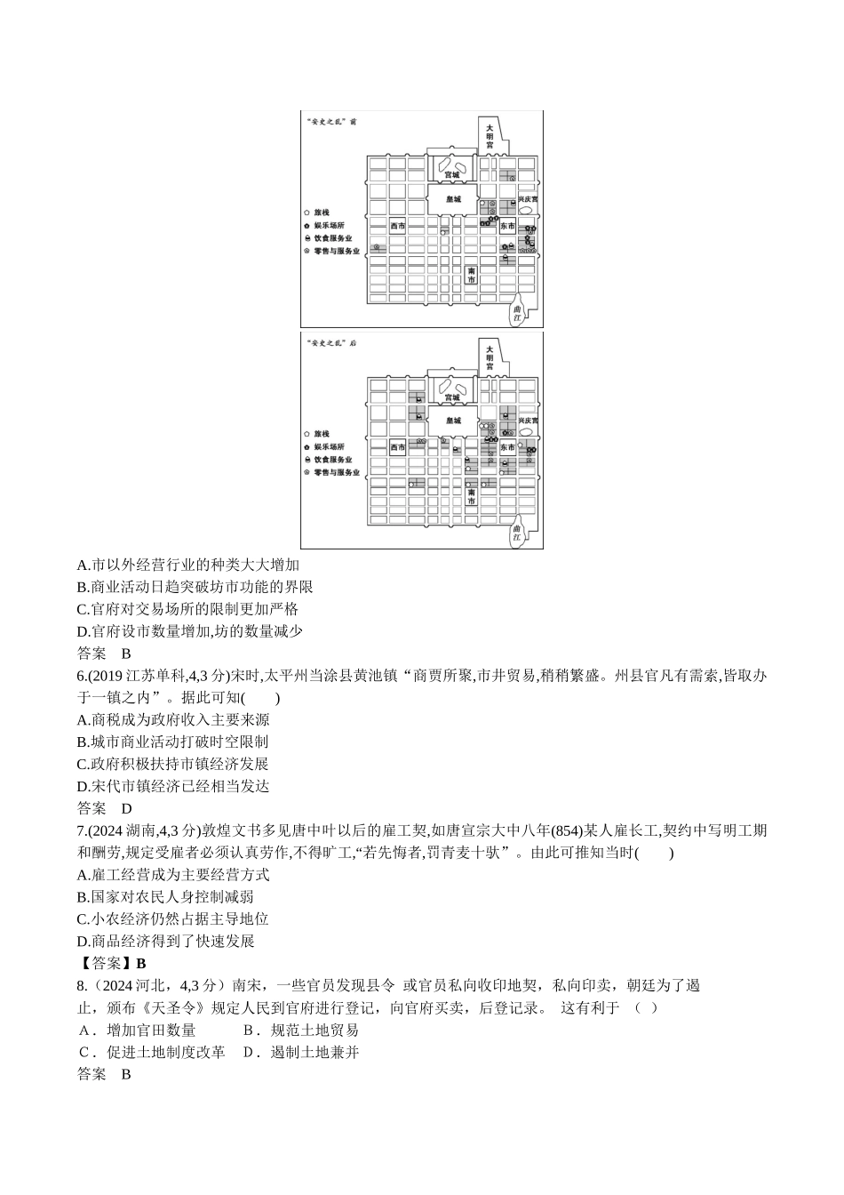 2026版53高考总复习A版历史19_第十九单元 商业贸易与日常生活 村落 城镇与居住环境.docx_第2页