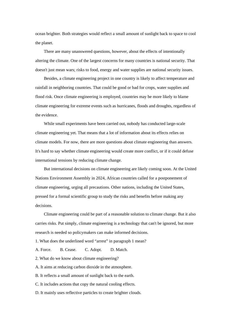 2026版53高考总复习A版英语主题十五 灾害防范.docx_第3页