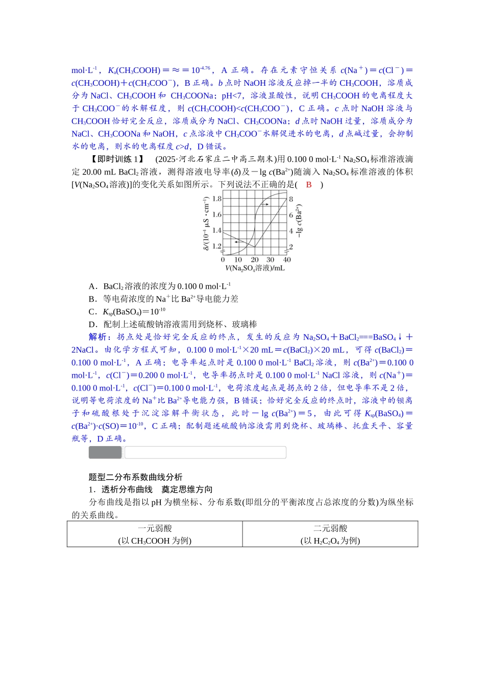 2026版红对勾一轮复习讲与练高考化学第九章　素养微专题(十)　离子平衡图像分析.docx_第2页