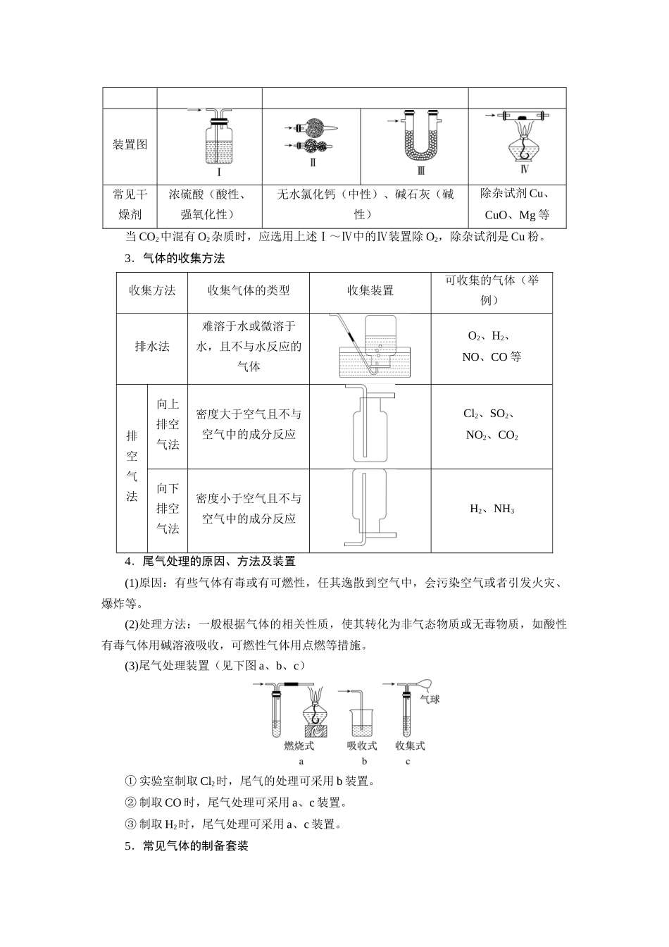 2026版红对勾一轮复习讲与练高考化学第五章  第25讲　常见气体的制备、净化和收集.docx_第2页