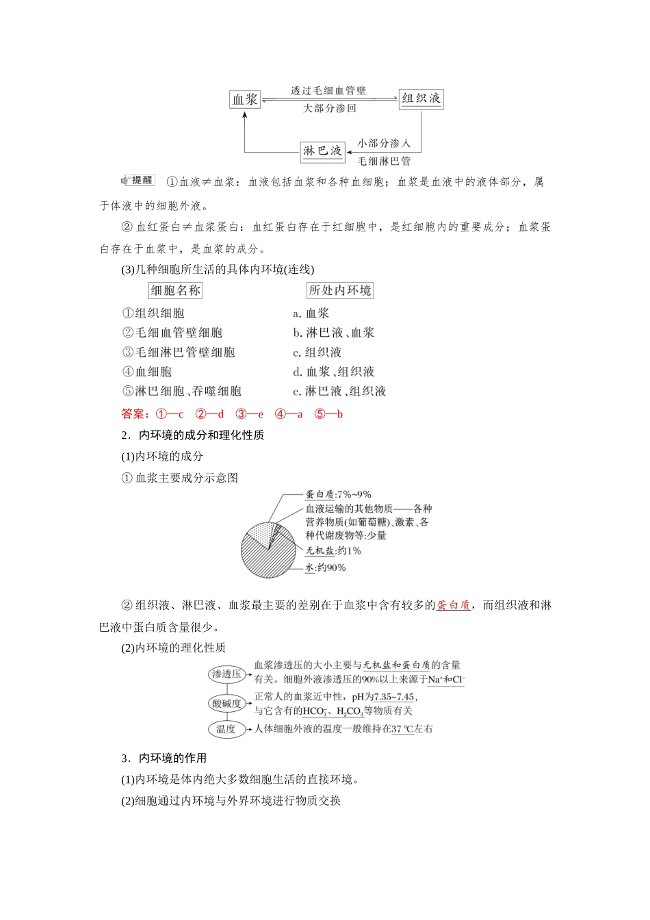 2026版红对勾一轮复习讲与练高考生物模板三   第八单元   第33课时　人体的内环境与稳态.docx_第2页
