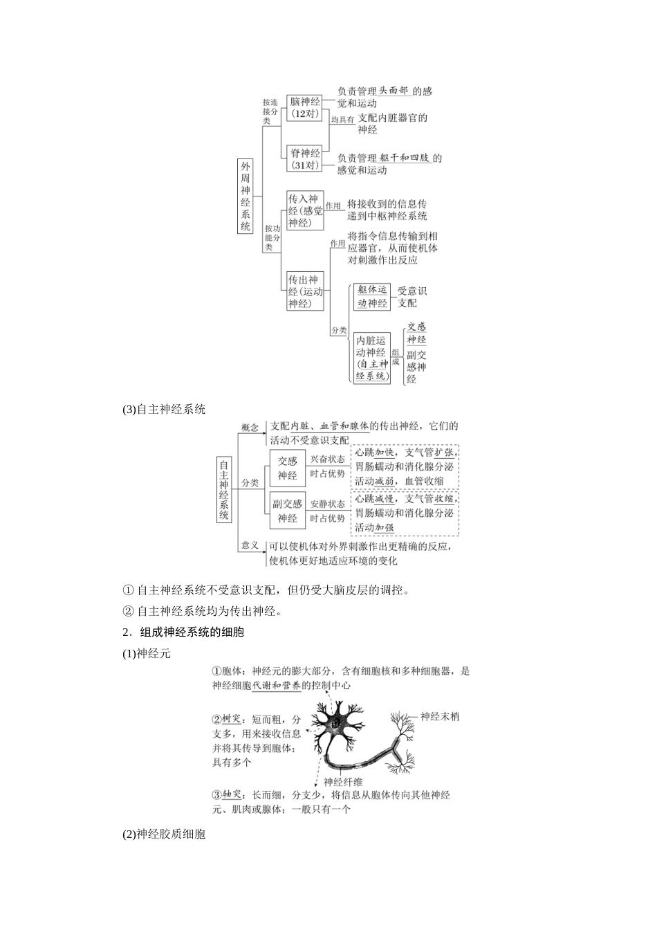 2026版红对勾一轮复习讲与练高考生物模板三   第八单元   第34课时　神经调节的结构基础和基本方式.docx_第2页