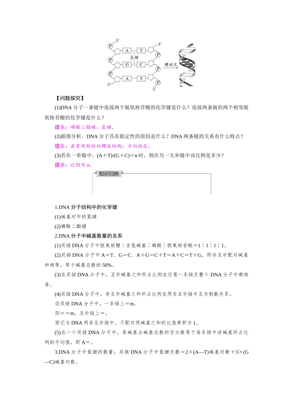 2026版红对勾一轮复习讲与练高考生物模块二　第六单元　第27课时　DNA的结构、复制以及基因的本质.docx_第3页