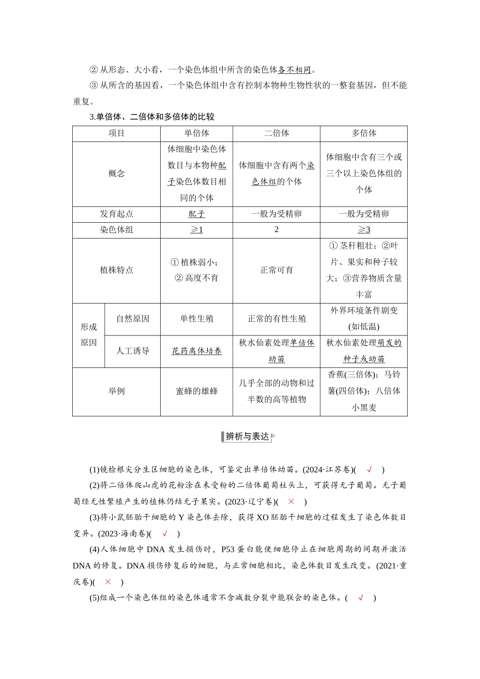 2026版红对勾一轮复习讲与练高考生物模块二　第七单元　第31课时　染色体变异与育种.docx_第2页