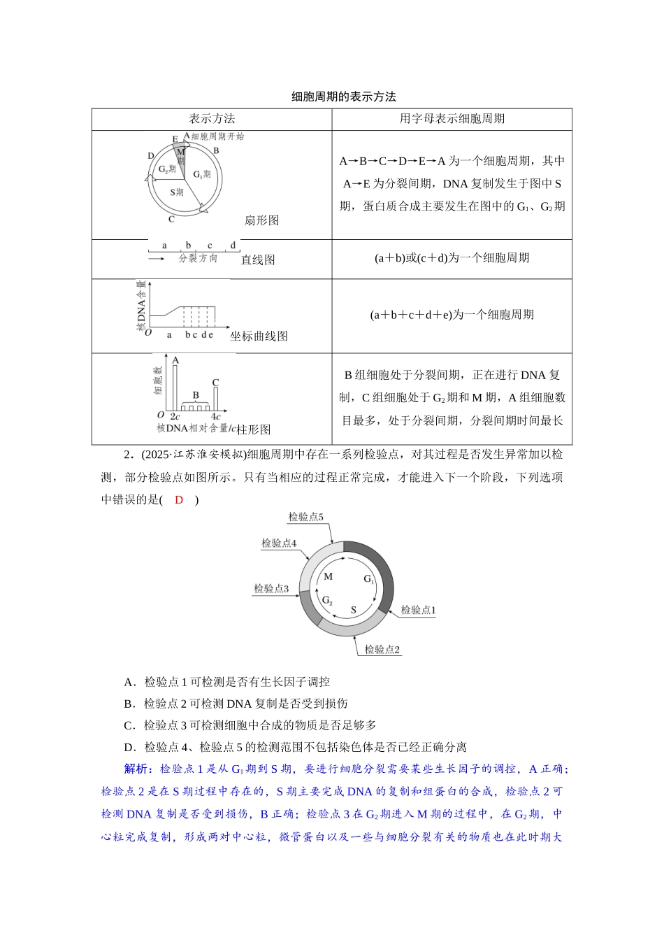 2026版红对勾一轮复习讲与练高考生物模块一　第四单元　第17课时　细胞的增殖.docx_第3页