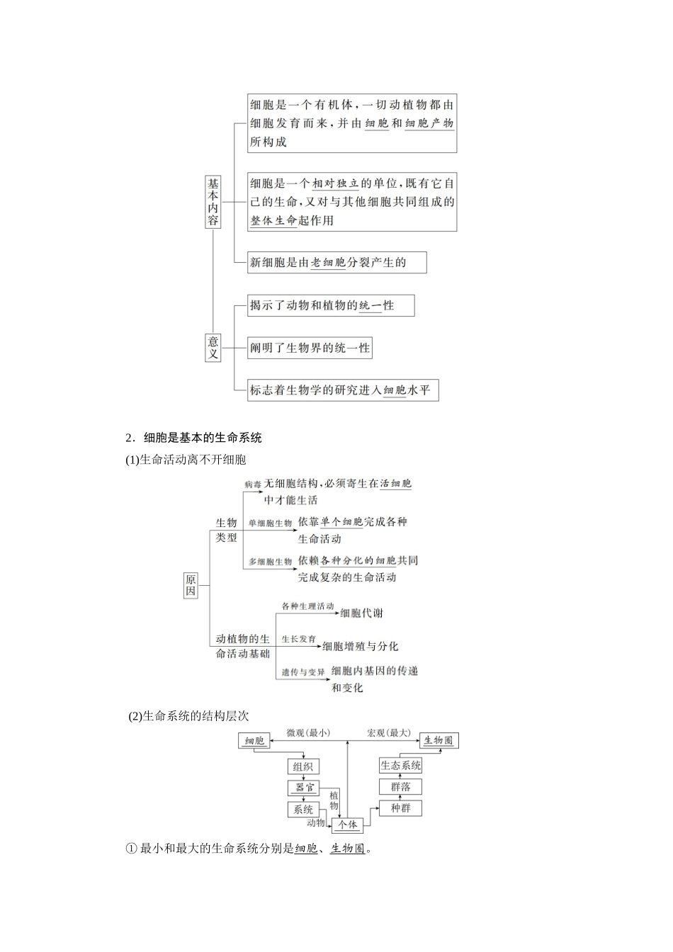 2026版红对勾一轮复习讲与练高考生物模块一　第一单元　第1课时　走近细胞.docx_第2页