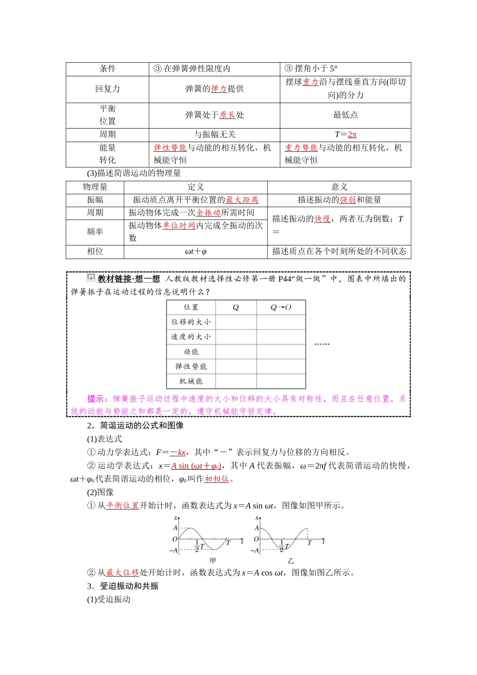 2026版红对勾一轮复习讲与练高考物理第八章　第1讲　机械振动.docx_第2页