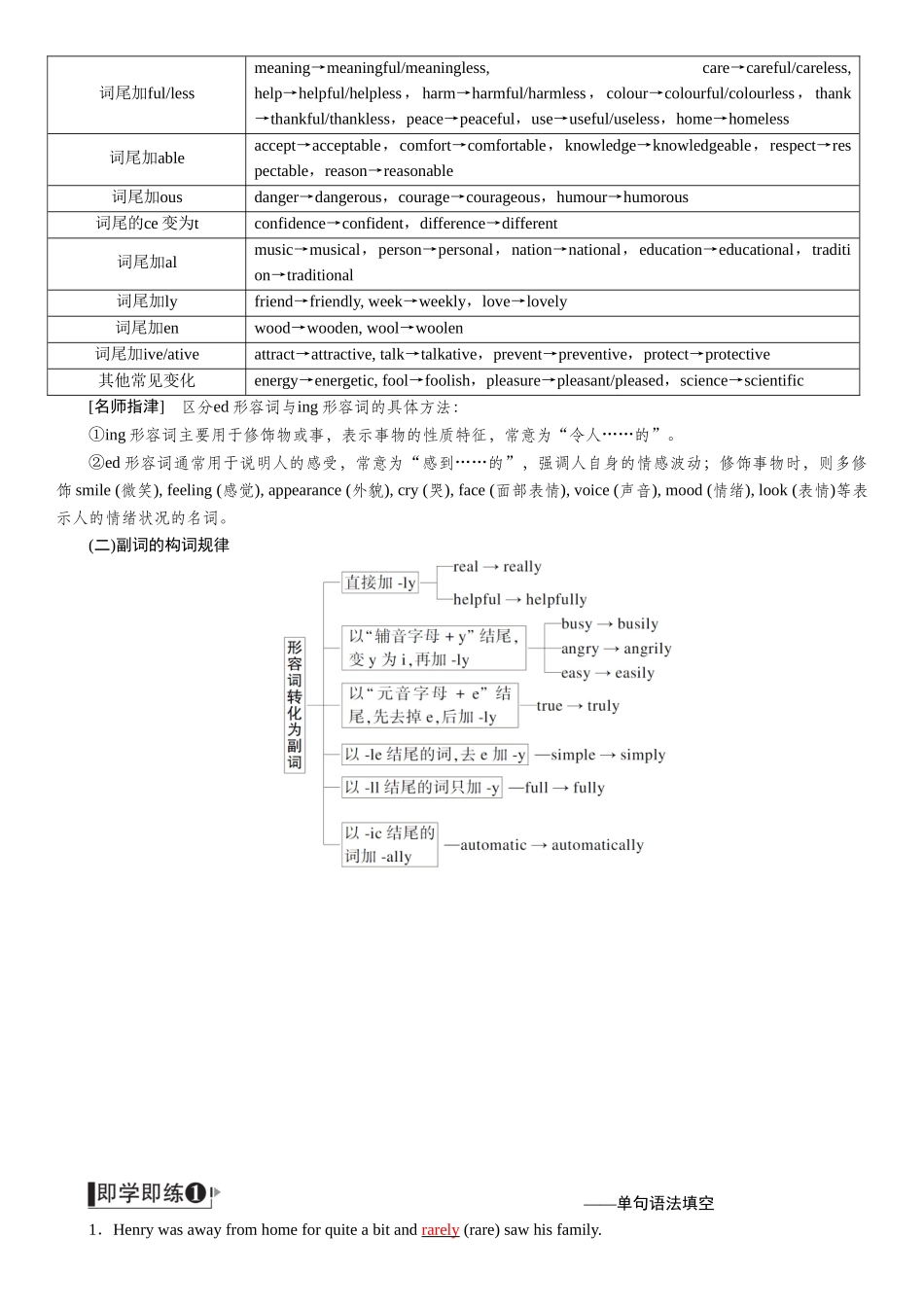 2026版红对勾一轮复习讲与练高考英语10.第十讲　形容词和副词.docx_第3页