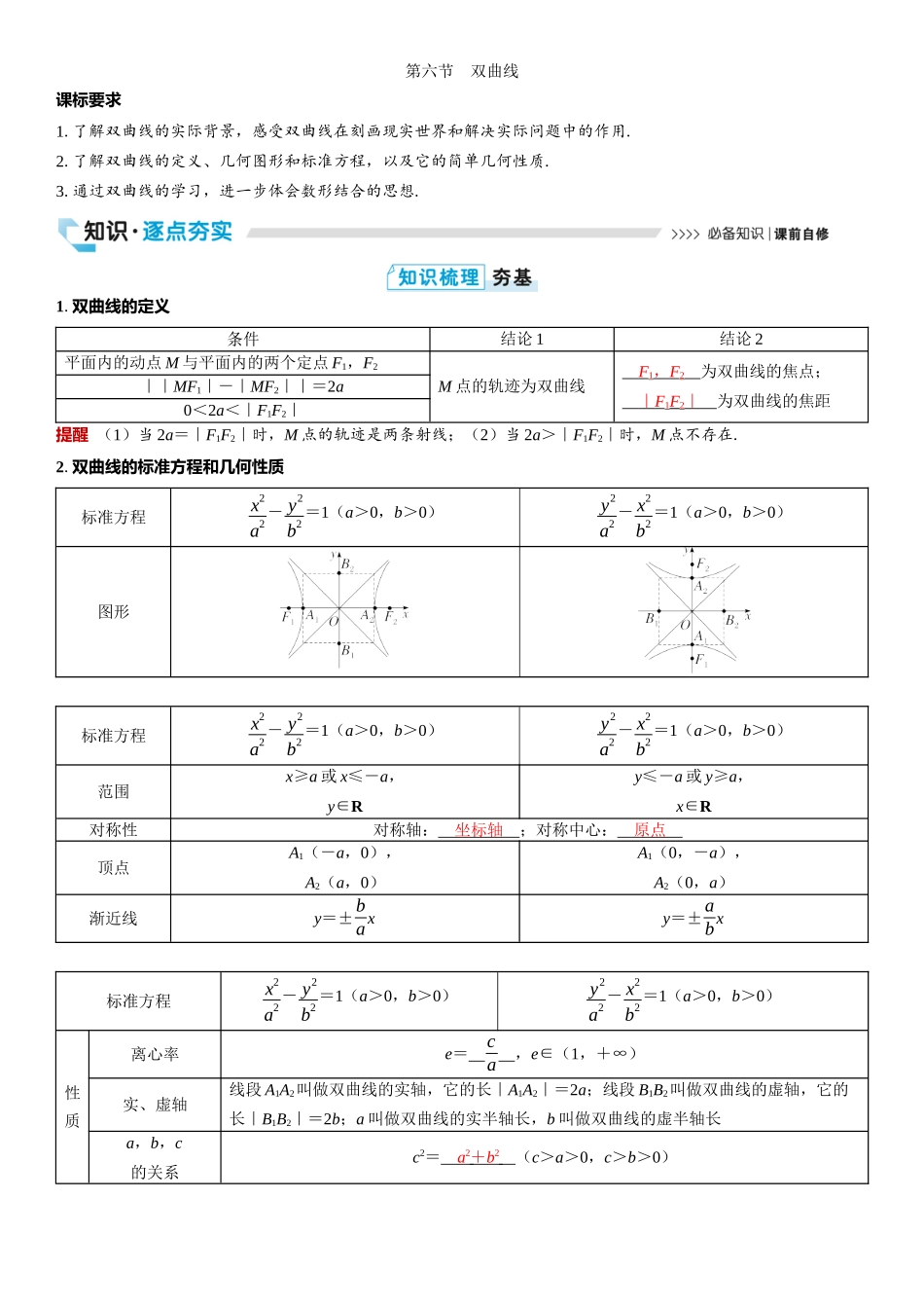 2026版三维设计一轮高中总复习数学教师用-第六节　双曲线.docx_第1页
