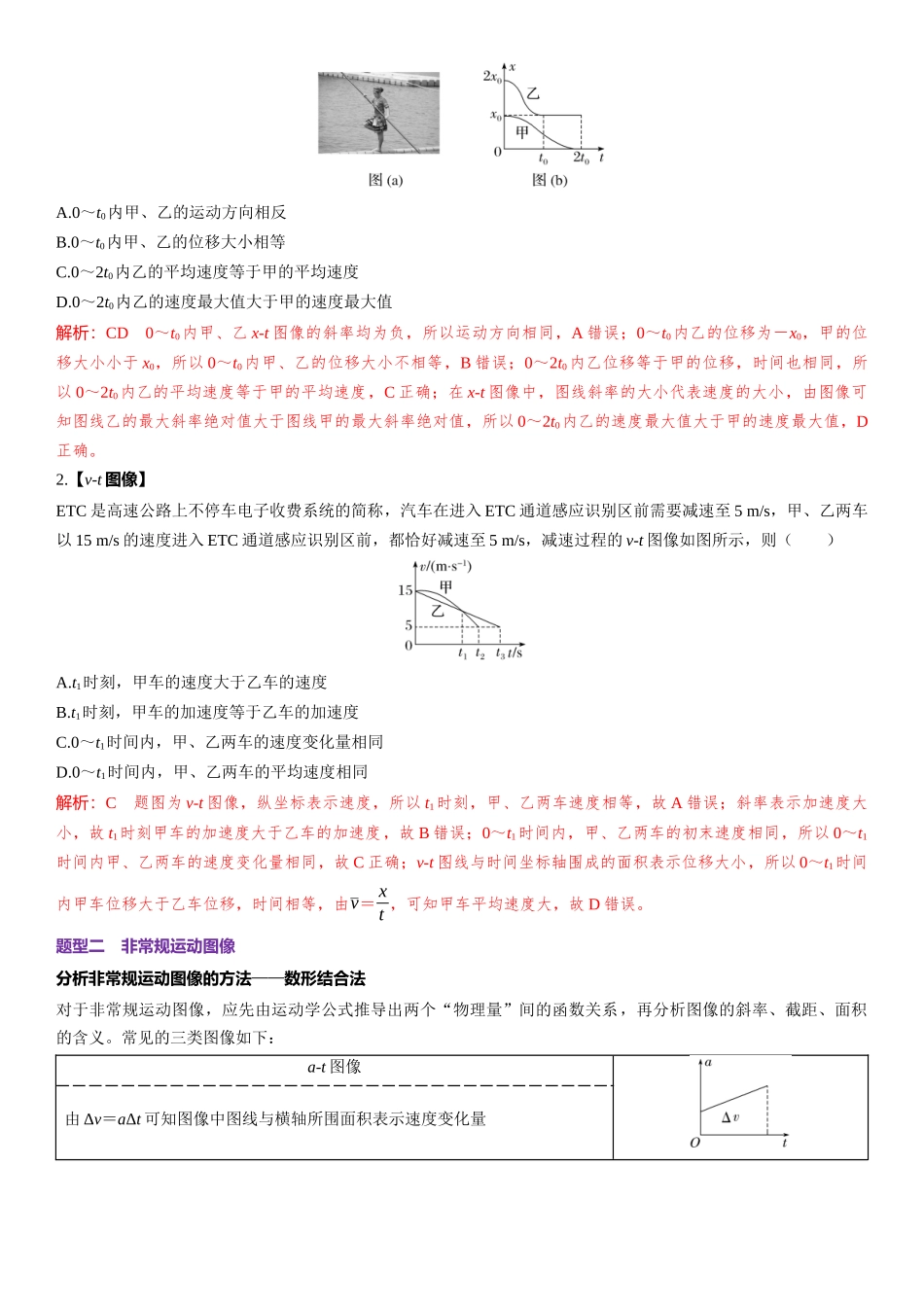 2026版三维设计一轮高中总复习物理通用版-第4课时　运动图像问题　[重难突破课].docx_第2页