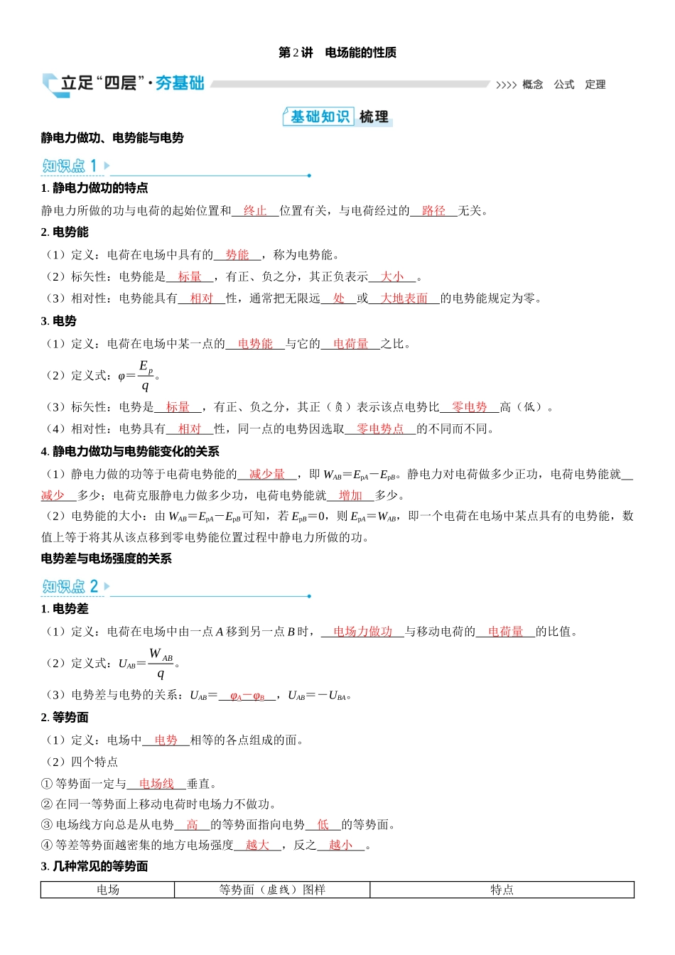 2026版三维设计一轮高中总复习物理通用版教师用-第2讲　电场能的性质.docx_第1页
