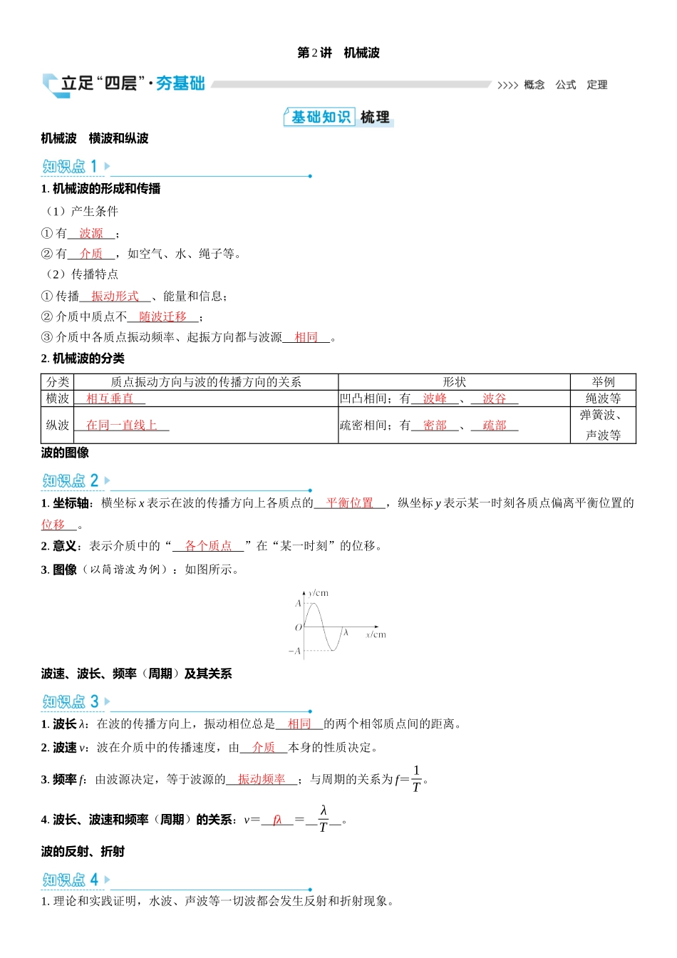 2026版三维设计一轮高中总复习物理通用版教师用-第2讲　机械波.docx_第1页