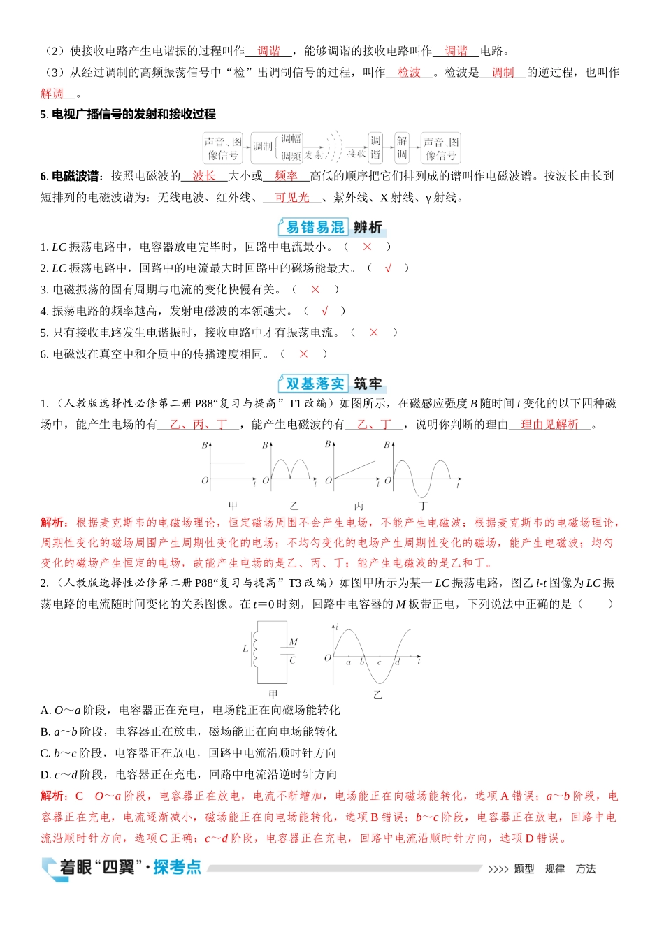 2026版三维设计一轮高中总复习物理通用版教师用-第3讲　电磁振荡与电磁波.docx_第2页