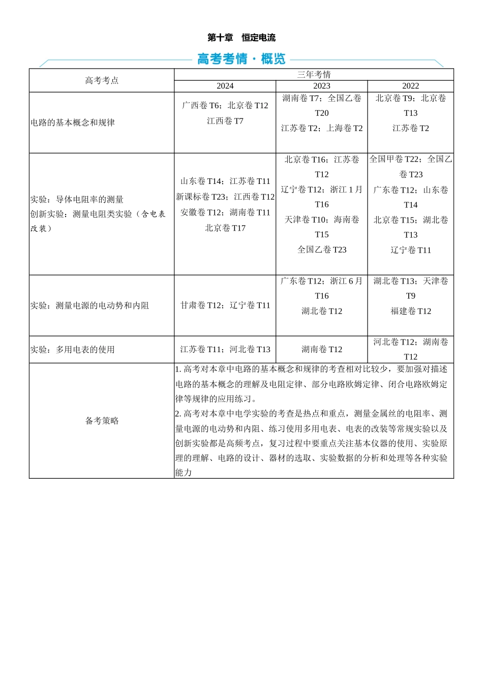 2026版三维设计一轮高中总复习物理通用版教师用-第十章　恒定电流.docx_第1页