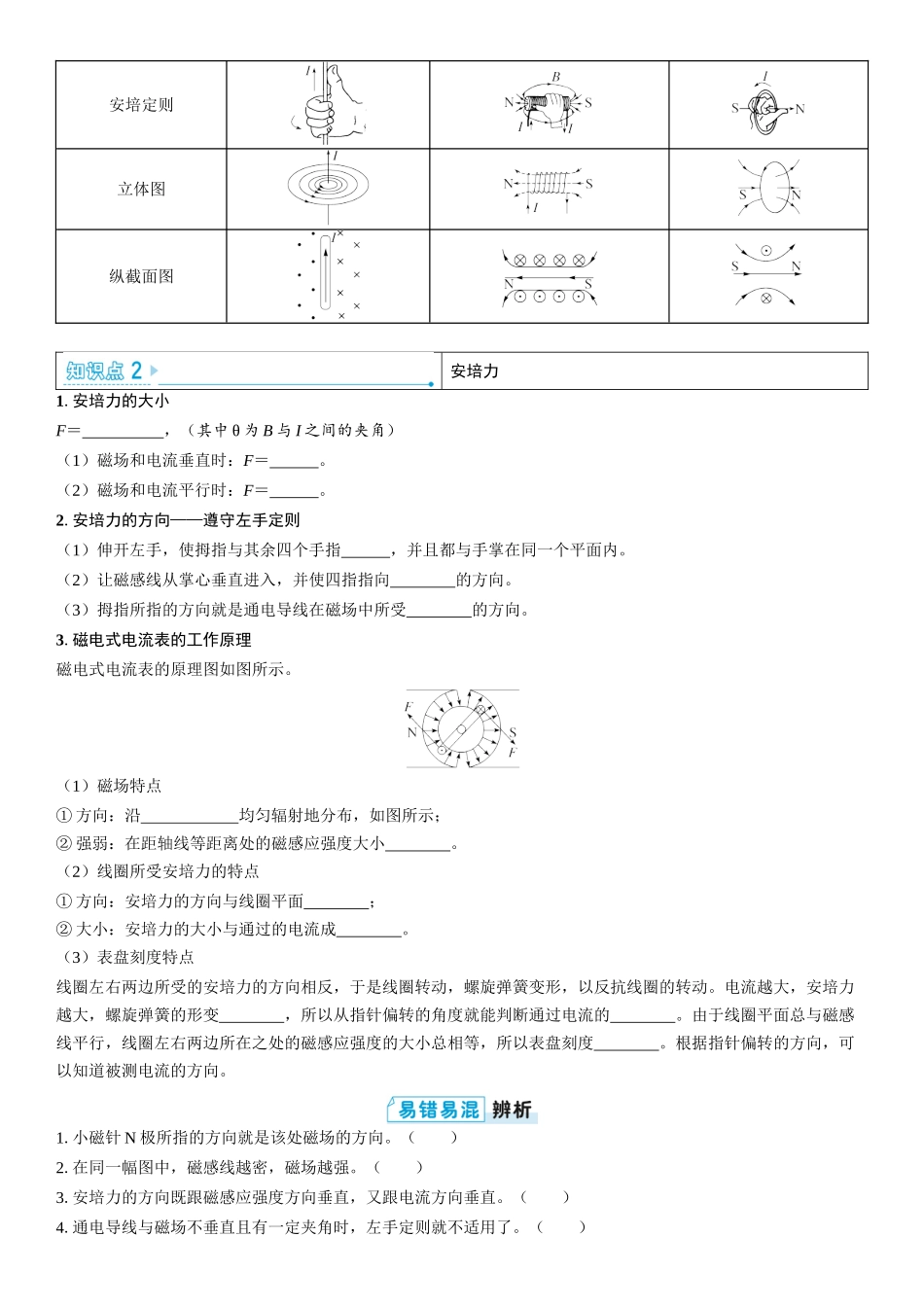 2026版三维设计一轮高中总复习物理通用版学生用-第1讲　磁场及其对电流的作用.docx_第2页