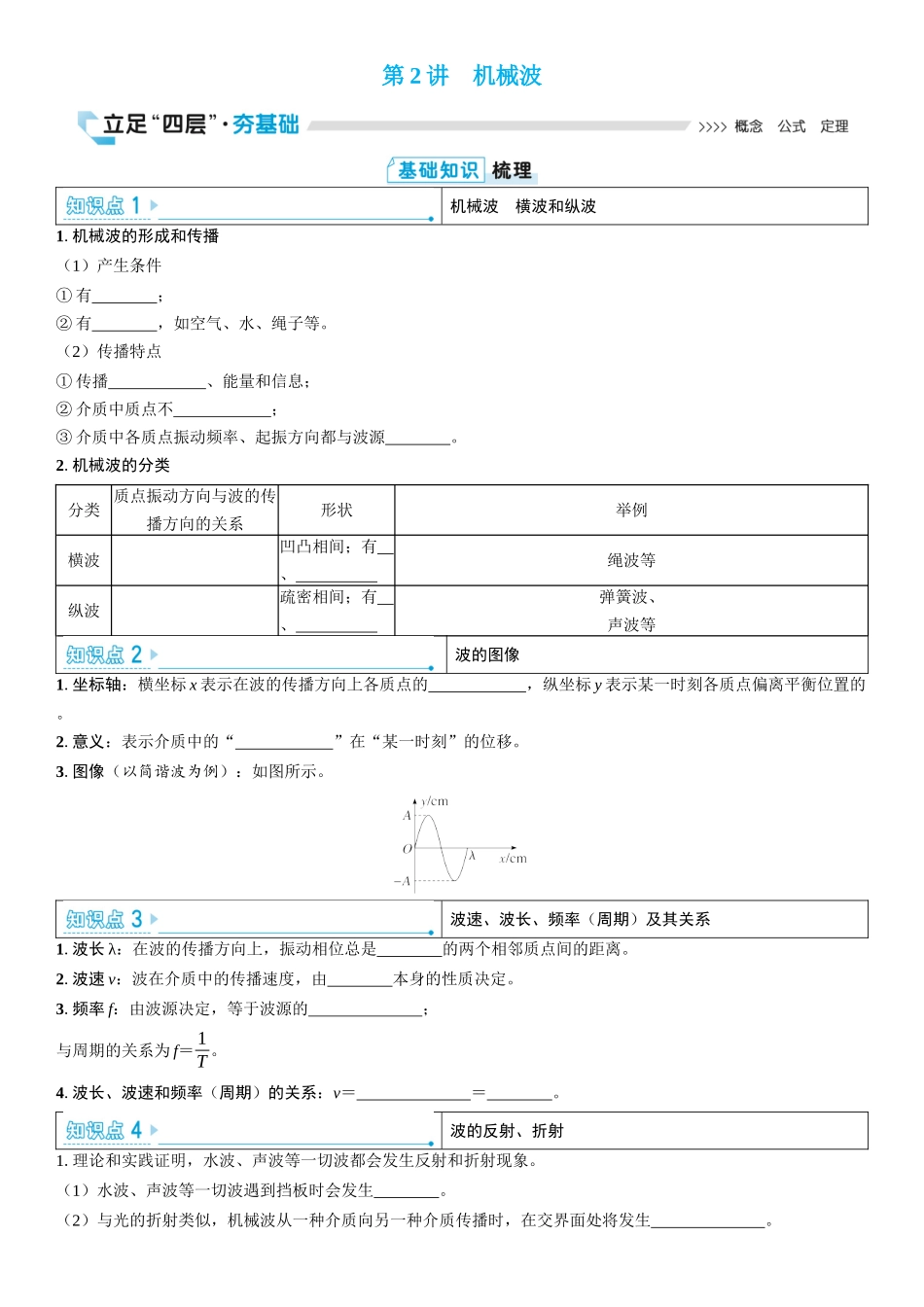 2026版三维设计一轮高中总复习物理通用版学生用-第2讲　机械波.docx_第1页
