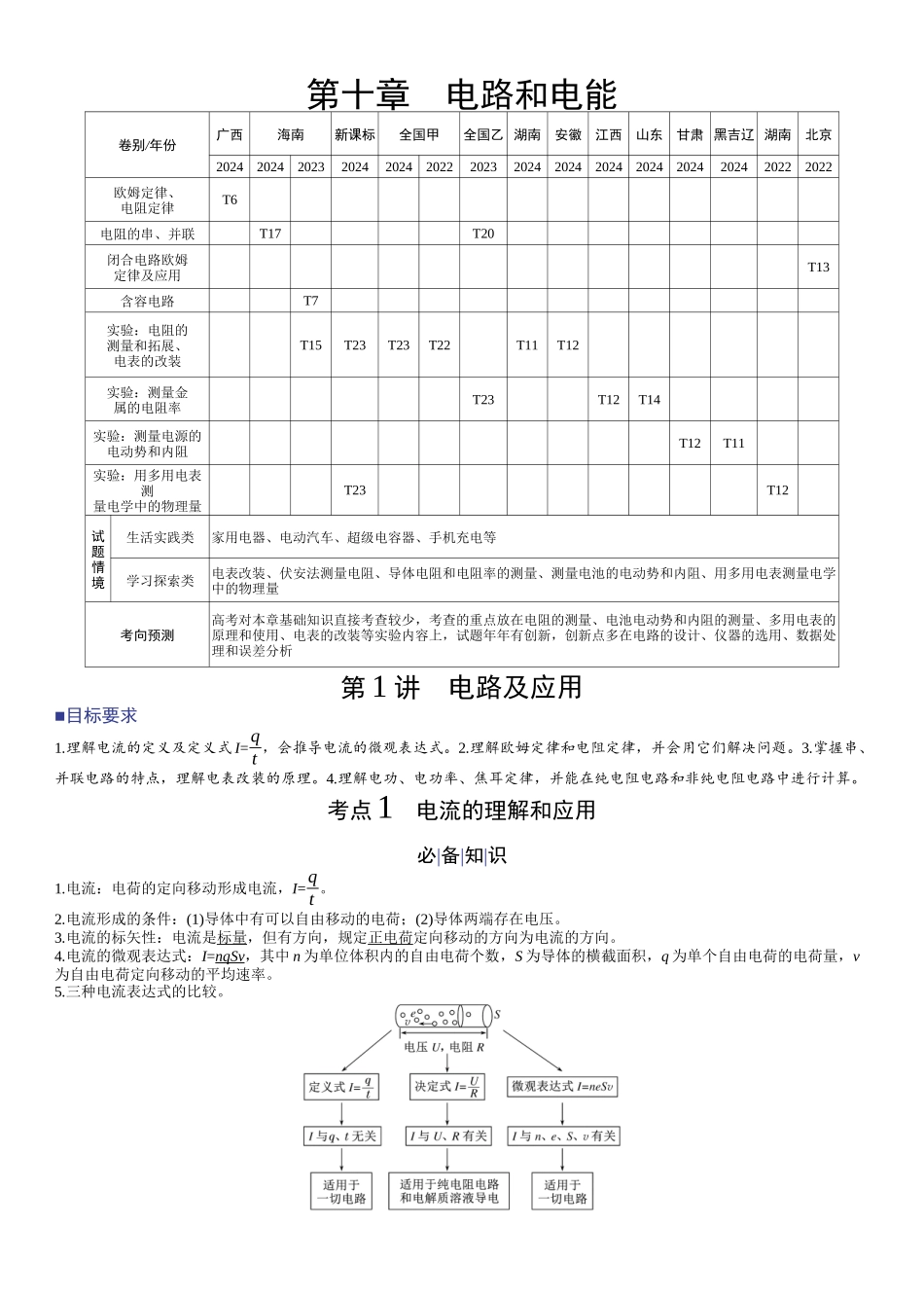 2026版赢在微点顶层设计大一轮物理教师讲-第十章　电路和电能.docx_第1页