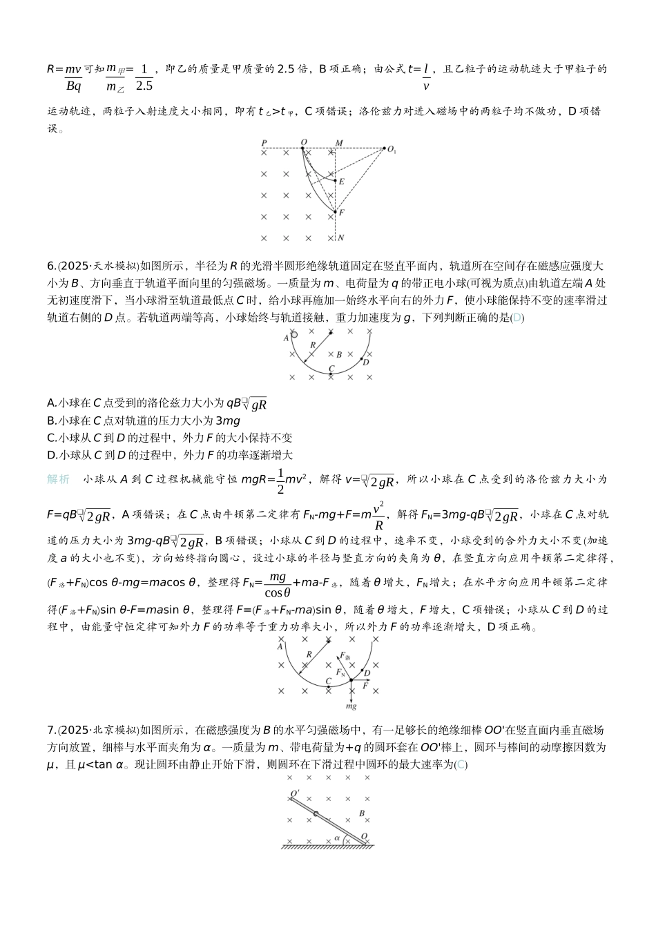 2026版赢在微点顶层设计大一轮物理教师练-微练40　磁场对运动电荷的作用.docx_第3页