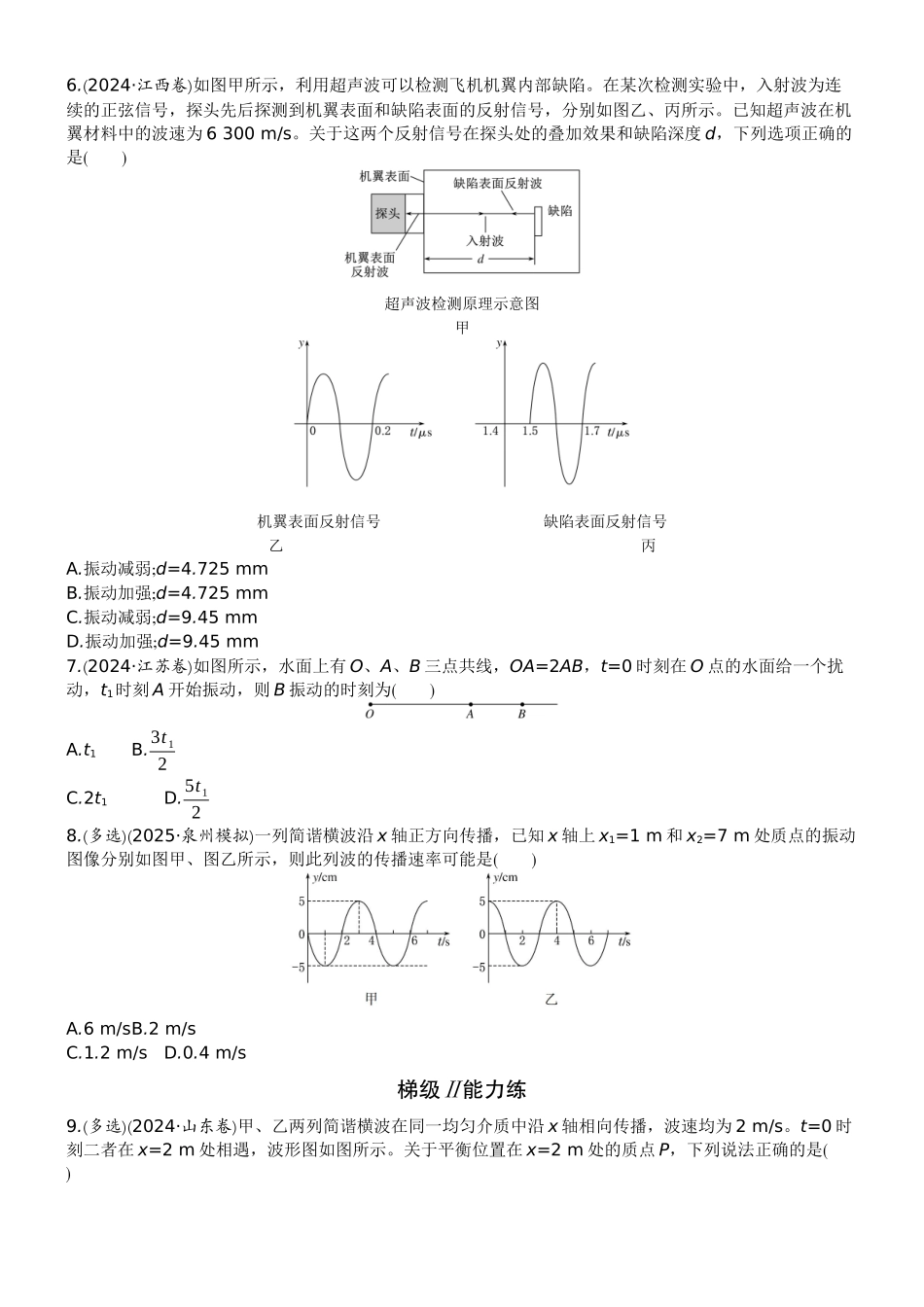 2026版赢在微点顶层设计大一轮物理学生练-微练28　机械波.docx_第2页