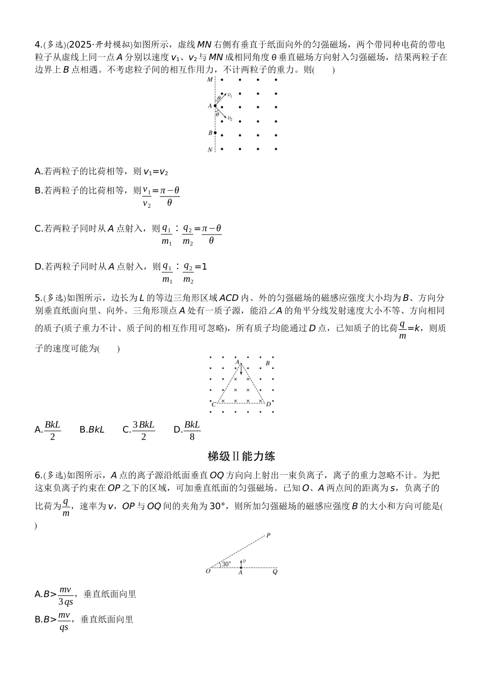 2026版赢在微点顶层设计大一轮物理学生练-专题提升练21　带电粒子在有界匀强磁场中的运动.docx_第2页