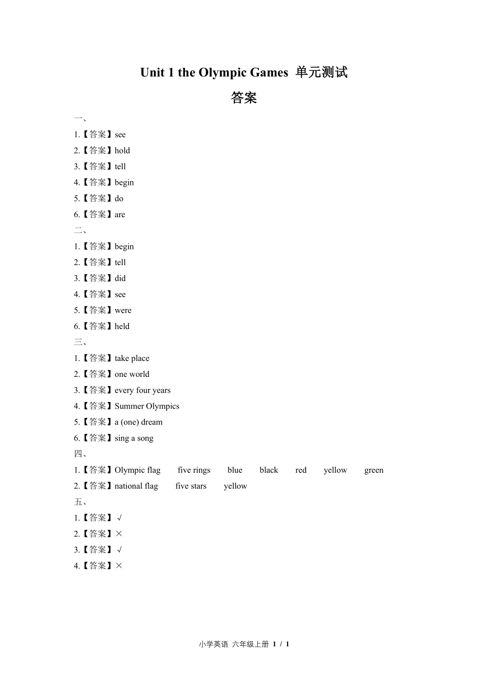（闽教版（三年级起点））小学英语六年级上册 Unit 1单元测试及答案01.pdf_第3页