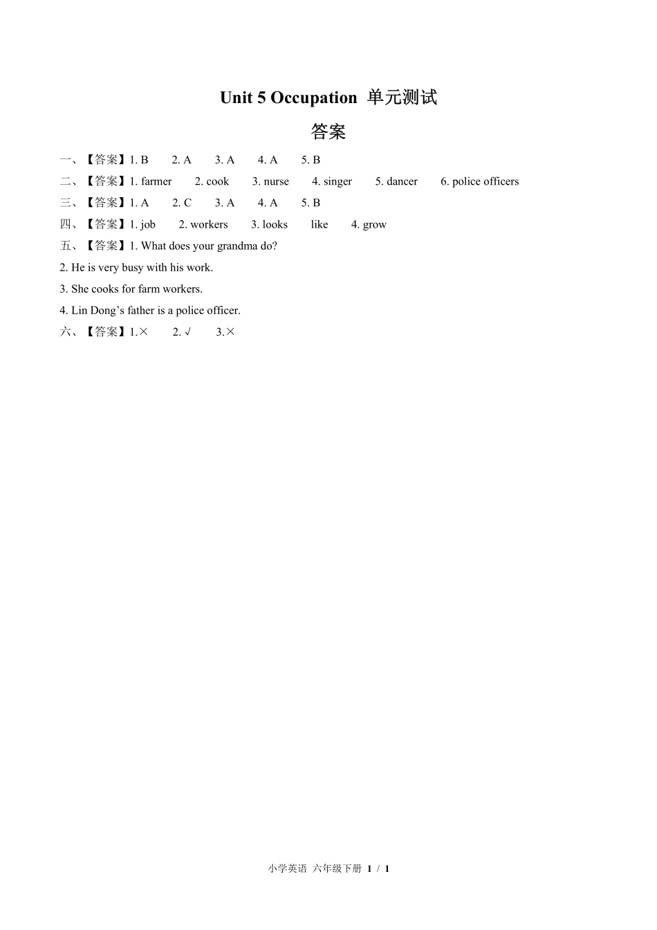 （闽教版（三年级起点））小学英语六年级下册 Unit 5单元测试及答案01.pdf_第3页